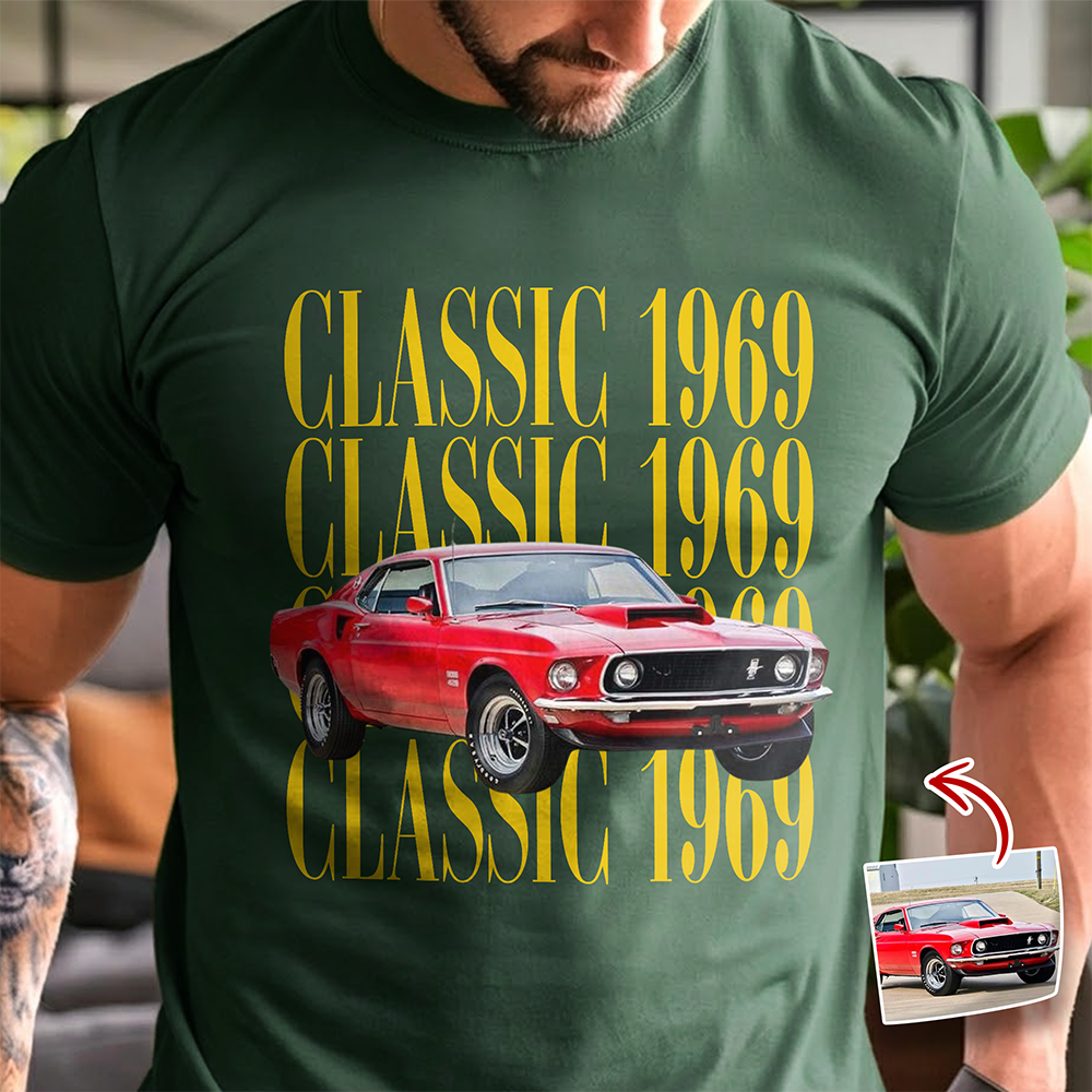 Personalized Car Photo Comfort Shirt Custom Gift for Car Lovers Comfort Shirt GradoCreations