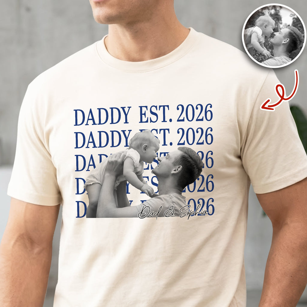 Personalized Vintage Photo Comfort Shirt Gift for Dad Comfort Shirt GradoCreations