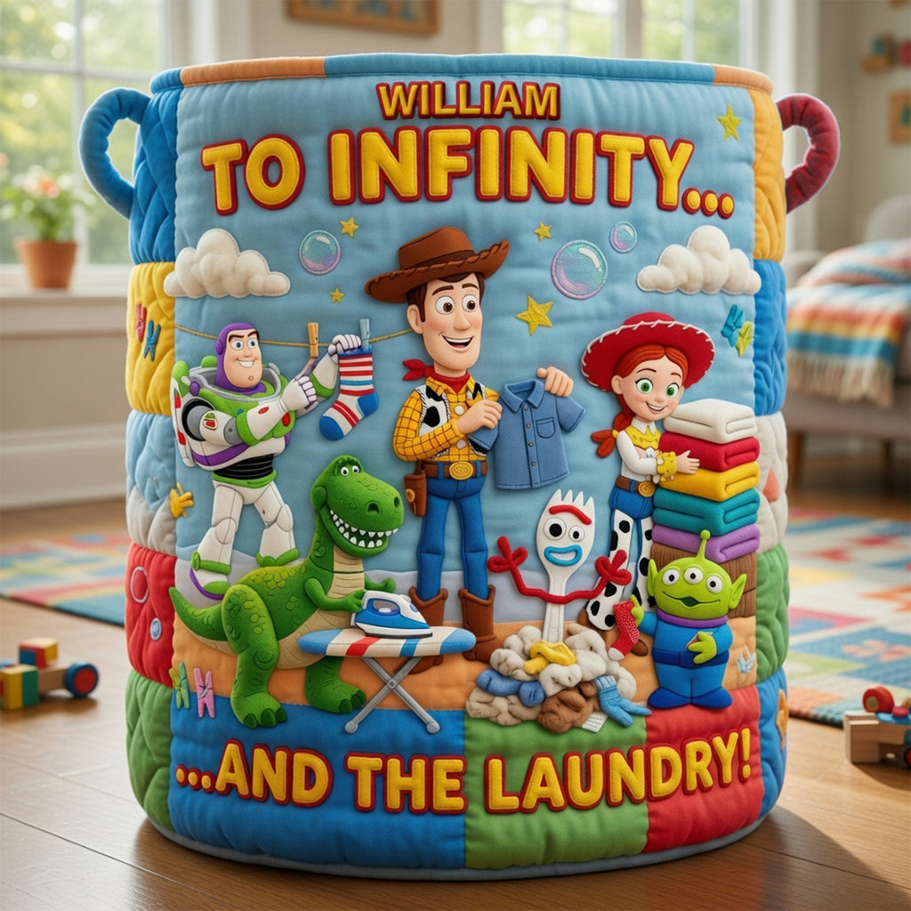 Personalized Quilted Laundry Basket Custom Name Gift for Kids