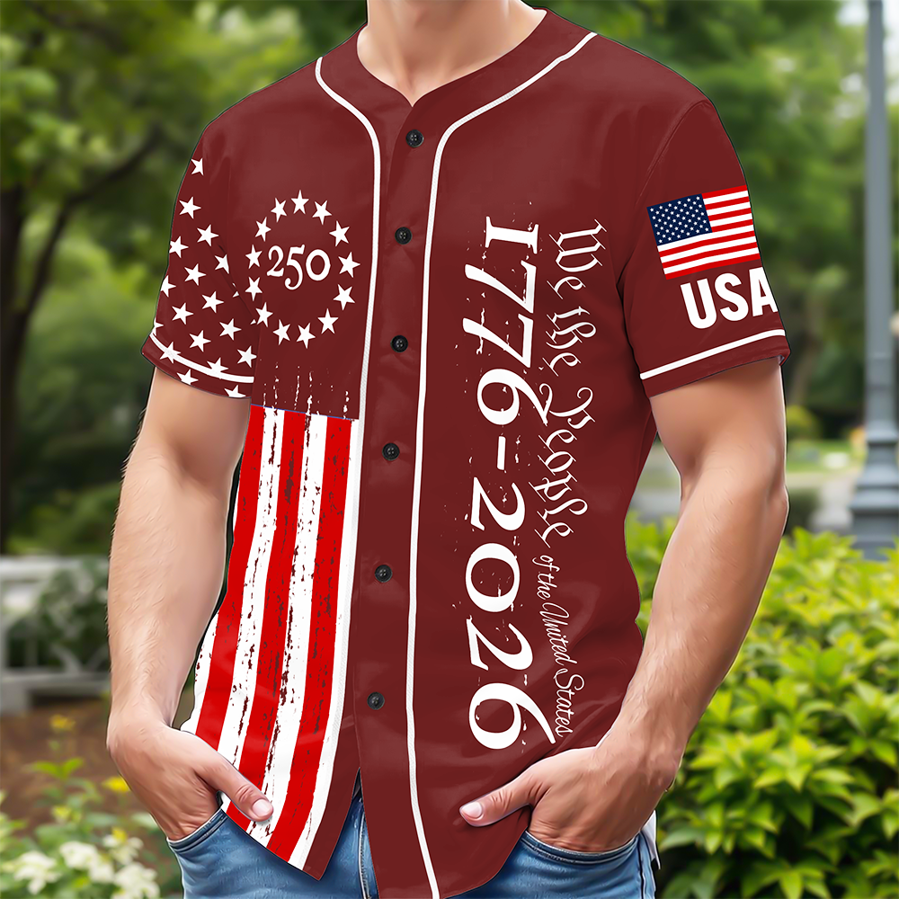 Personalized We The People Baseball Jersey Custom Name 4th of July Gift Jersey Baseball Shirt GradoCreations