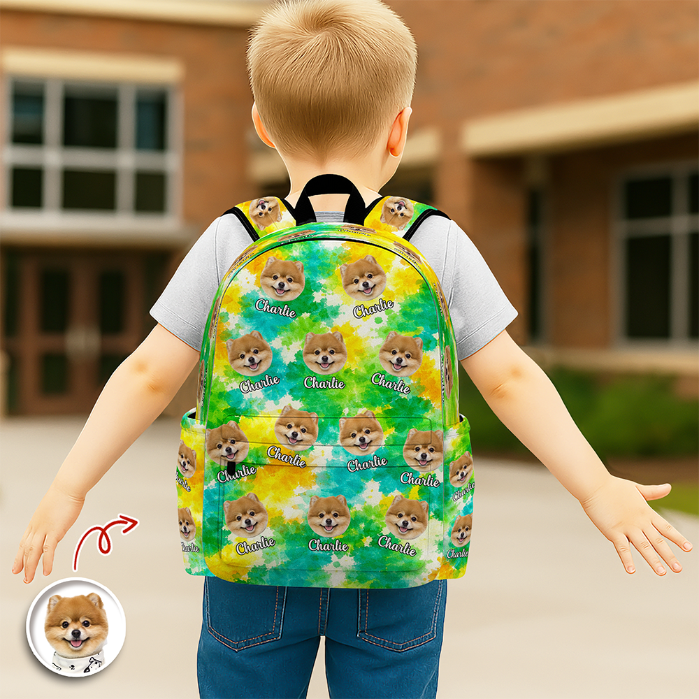 Personalized Pet Photo Backpack Gift for Dog/Cat Lovers HN590 - Printed Backpack GradoCreations