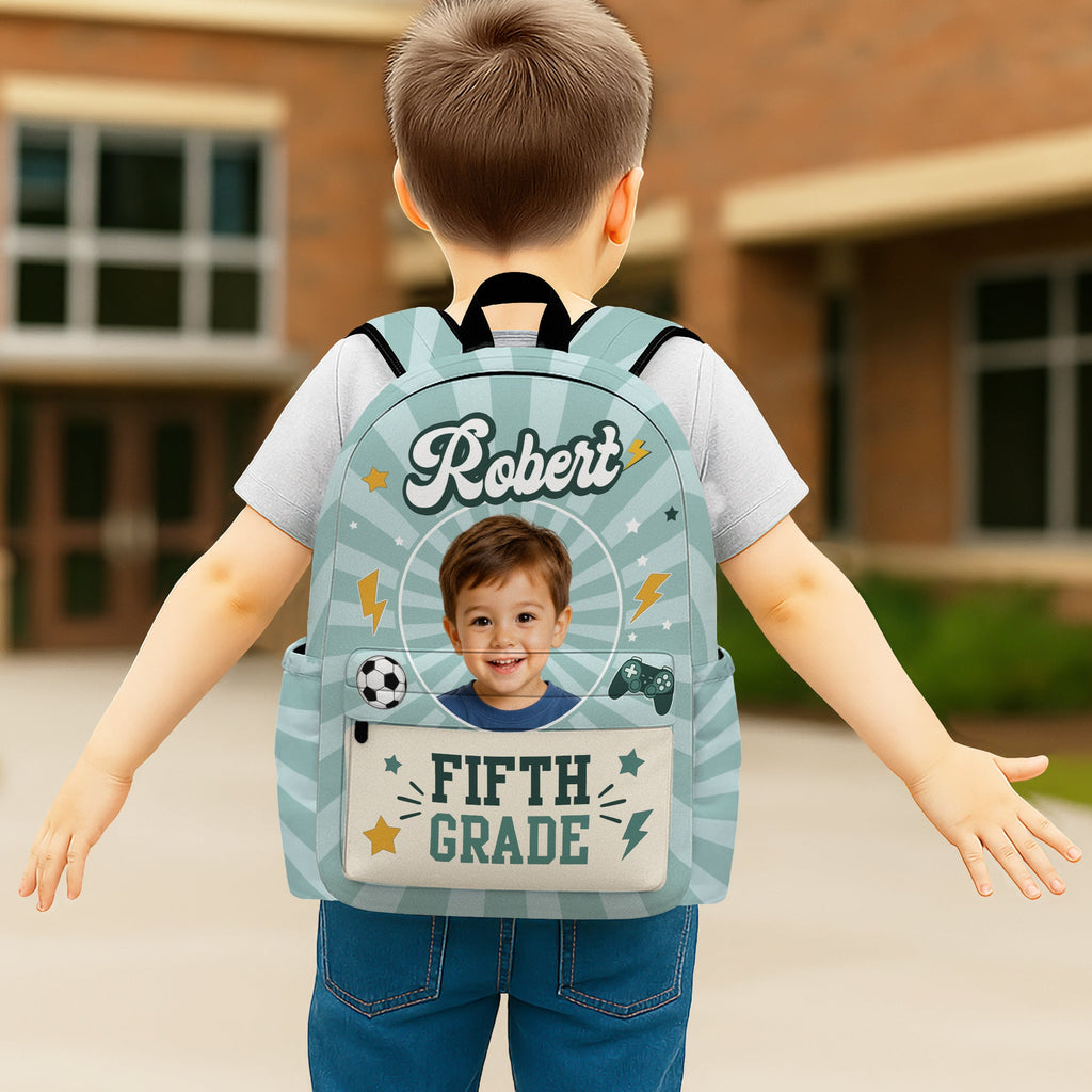 Personalized Photo Kids Backpack Custom Gift for Boys and Girls HN590 - Printed Backpack GradoCreations