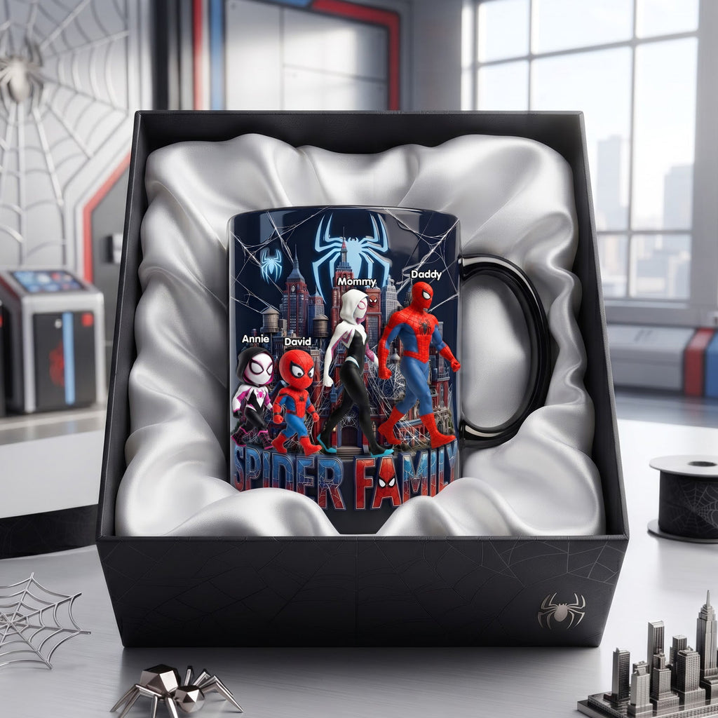 Personalized Spider Family Accent Mug Custom Name Gift for Family Mug GradoCreations