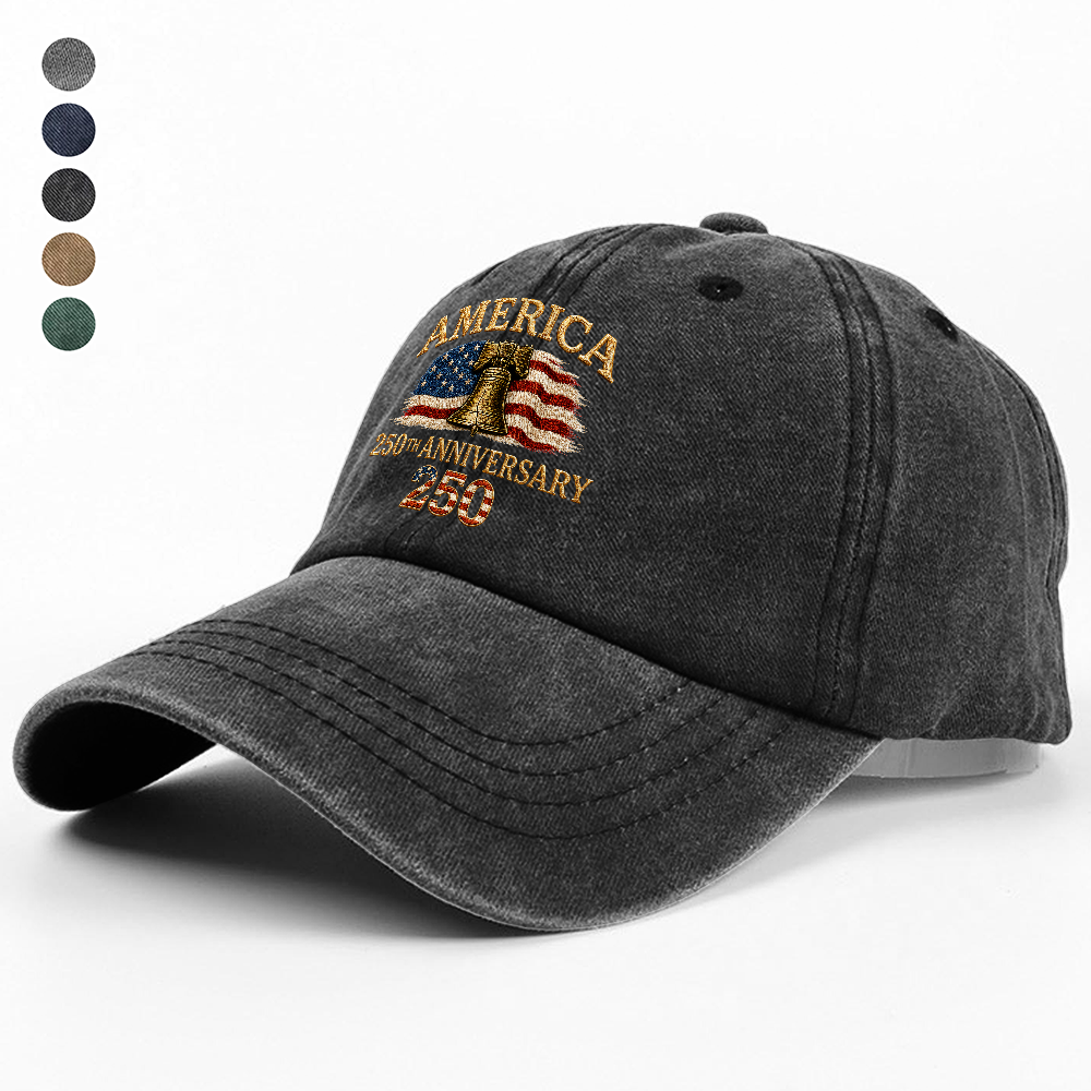 Personalized Washed Denim Baseball Cap 4th of July Gift HN590 - Washed Denim Baseball Cap GradoCreations