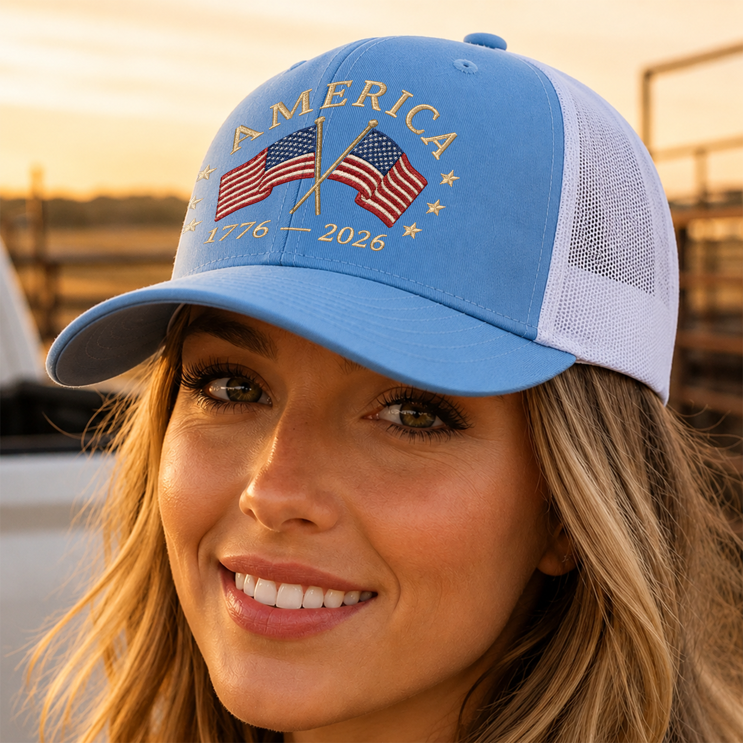 Personalized USA 250th Anniversary Trucker Hat Gift for Dad HN590 - Embroidered Trucker Hat GradoCreations