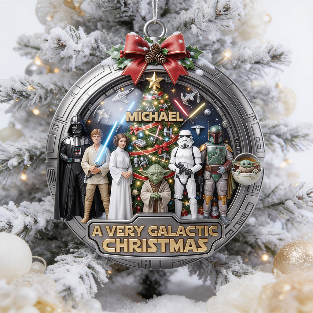 Personalized Galactic Christmas Acrylic Ornament Custom Name Gift Ornament GradoCreations