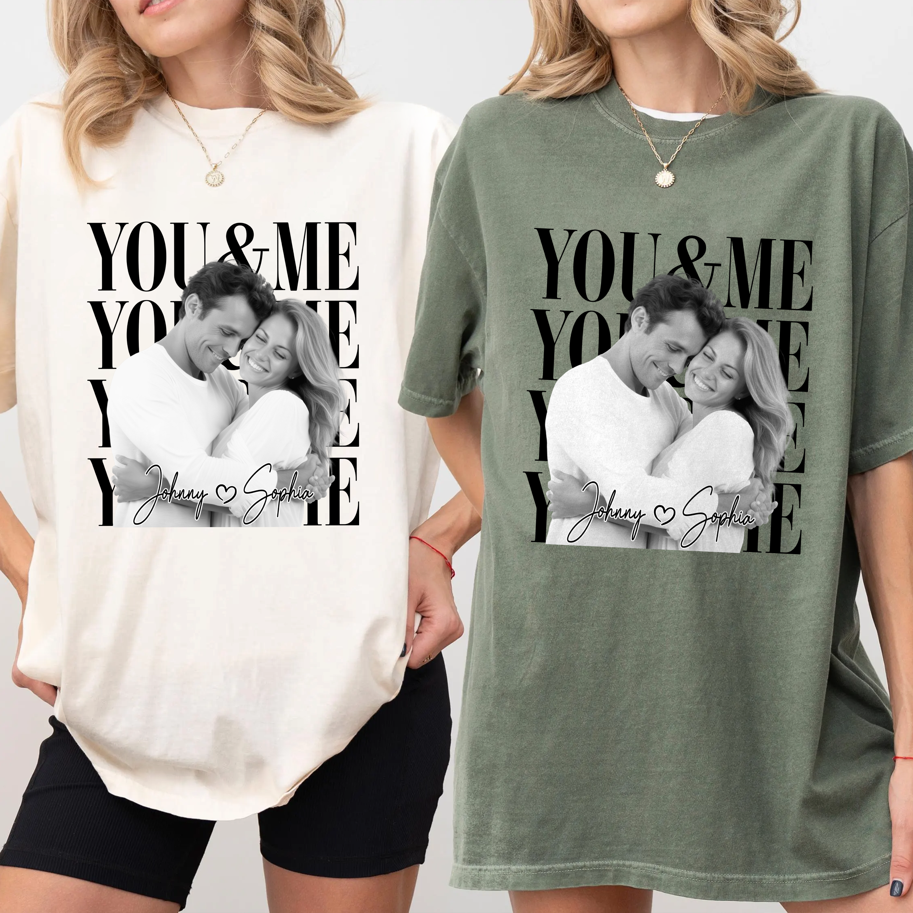 Personalized Vintage Photo Couple Comfort Shirt Custom Gift Comfort Shirt GradoCreations