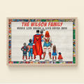 Personalized Super Hero Family Canvas Poster Gift for Dad Canvas GradoCreations