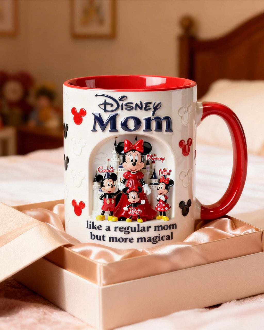 Personalized Disney Mom Mug with Kids Name, Magical Gift for Mother
