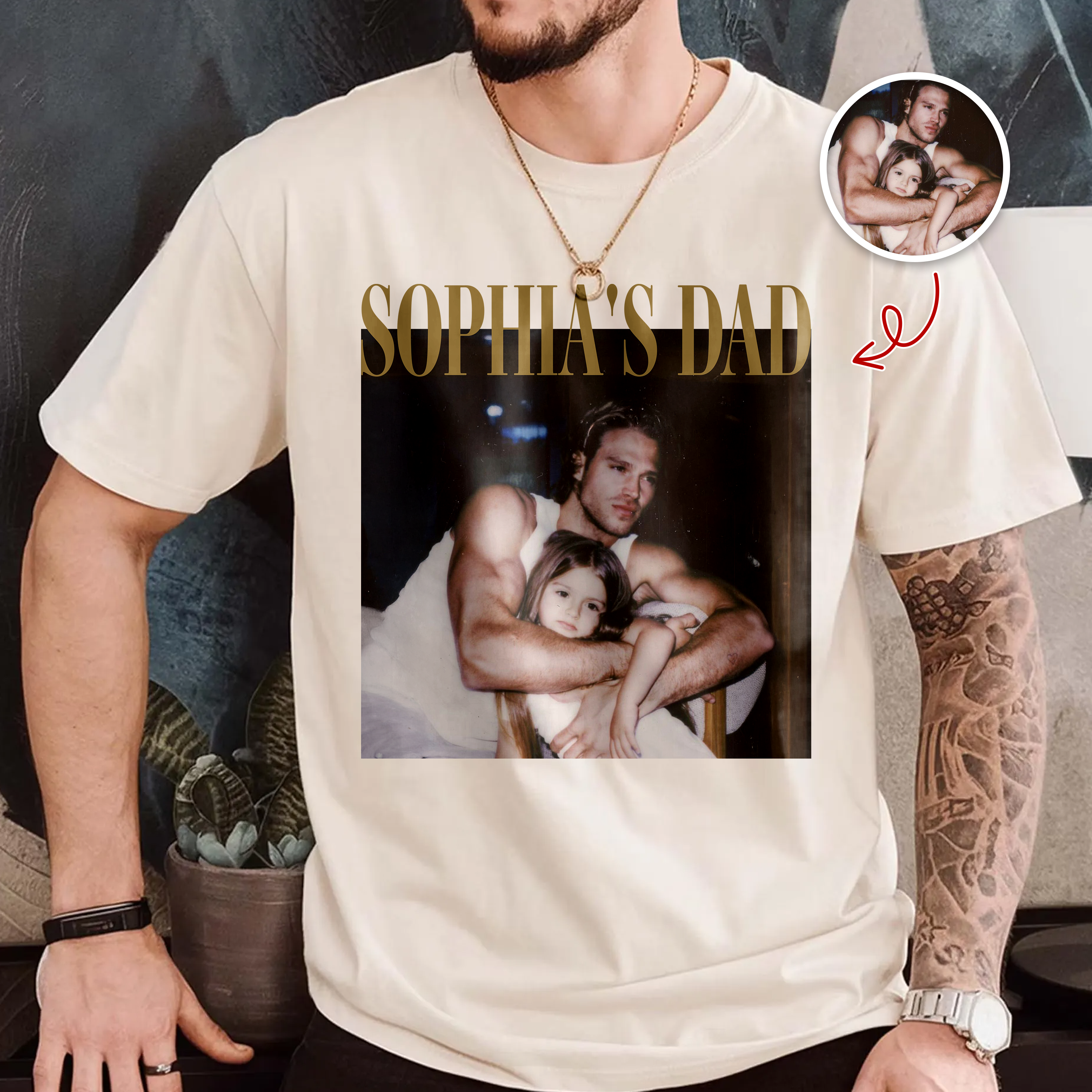 Personalized Photo Comfort Shirt Custom Gift for Dad Comfort Shirt GradoCreations