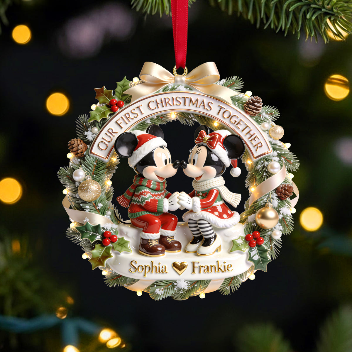 Personalized Acrylic Christmas Ornament for Couples - First Christmas Together Gift Ornament GradoCreations