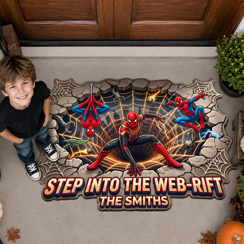 Personalized Spider-Man Doormat Custom Family Name Gift Custom Shape Doormat GradoCreations