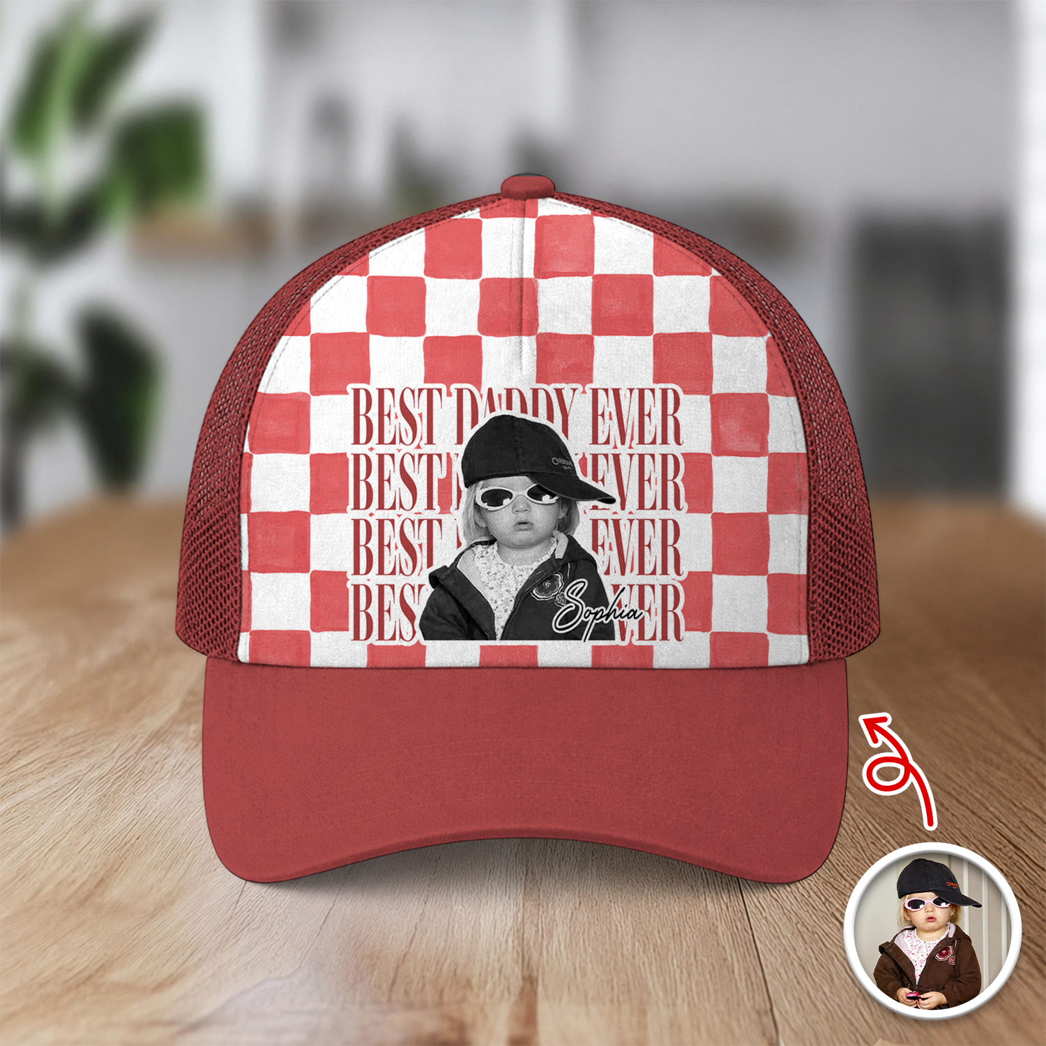 Personalized Leather Patch Hat Custom Photo Gift for Dad HN590 - Leather Patch Hat GradoCreations