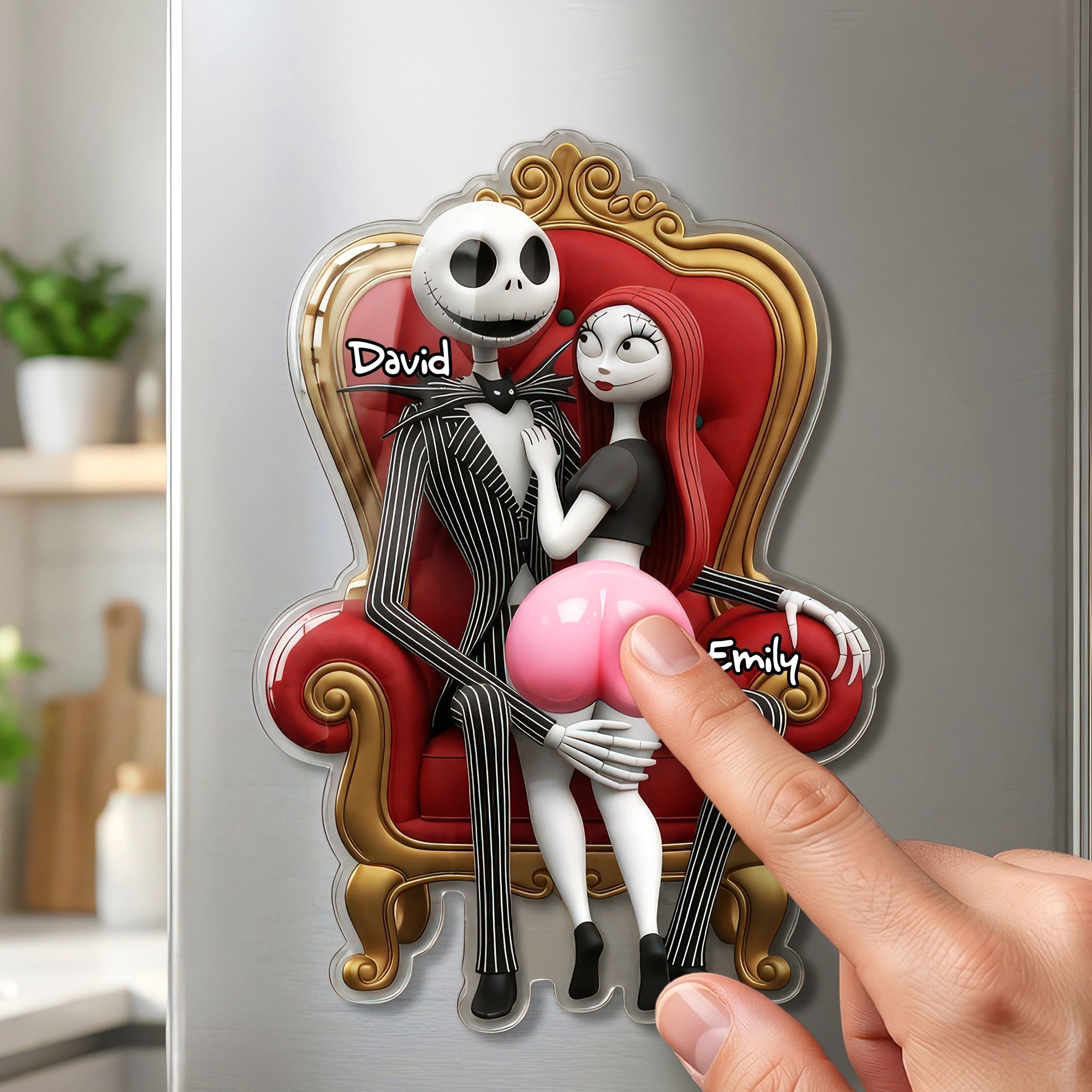 Personalized Funny Acrylic Fridge Magnet for Couples - Custom Name Gift