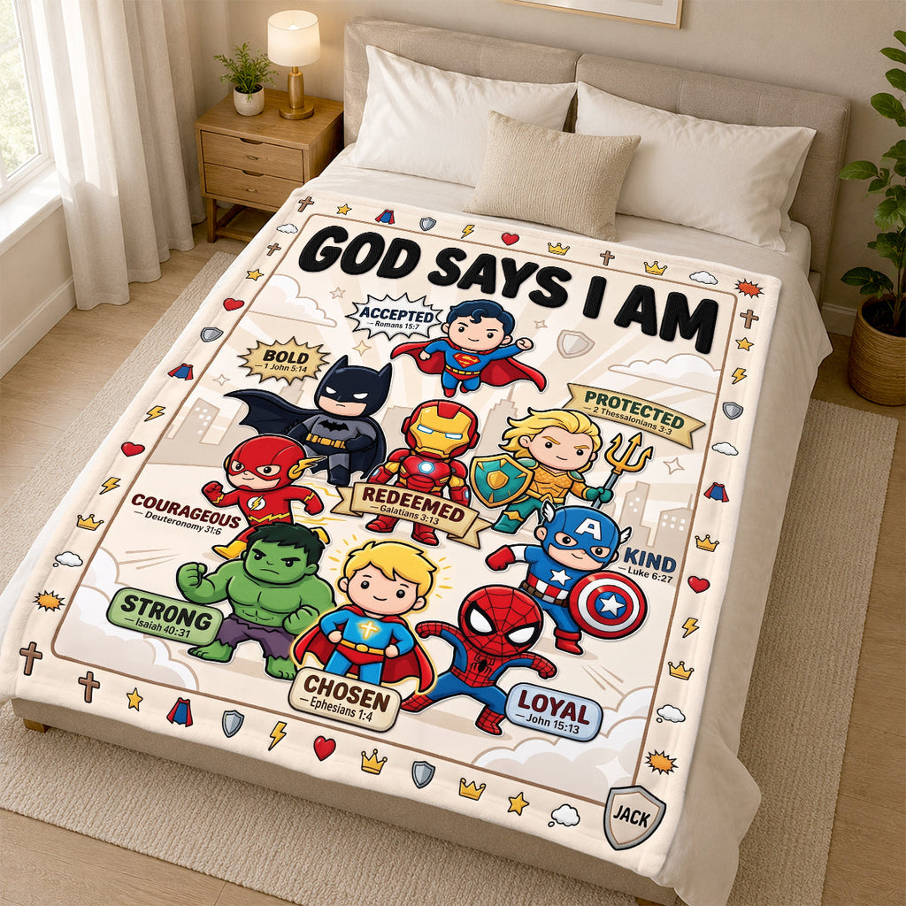 Personalized Faith-Inspired Blanket for Kids - Custom Gift Blanket GradoCreations