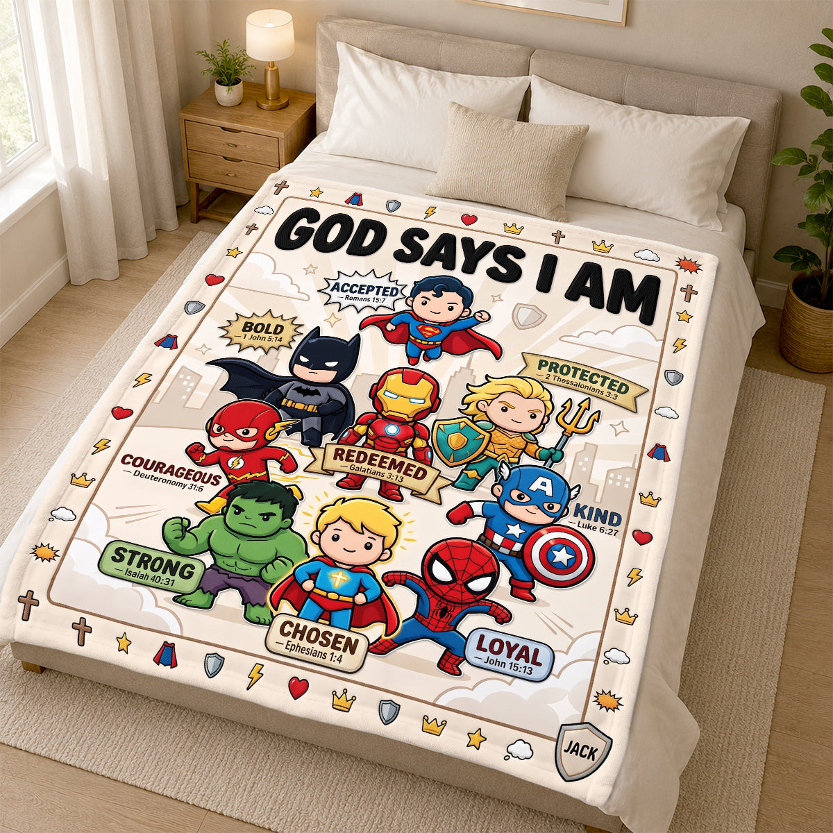 Personalized Faith-Inspired Blanket for Kids - Custom Gift Blanket GradoCreations