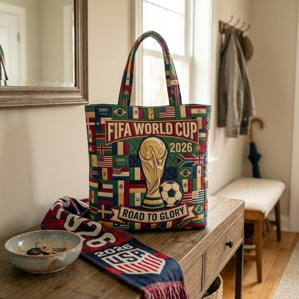 FIFA World Cup 2026 Road to Glory Quilted Tote Bag Gift for Fans