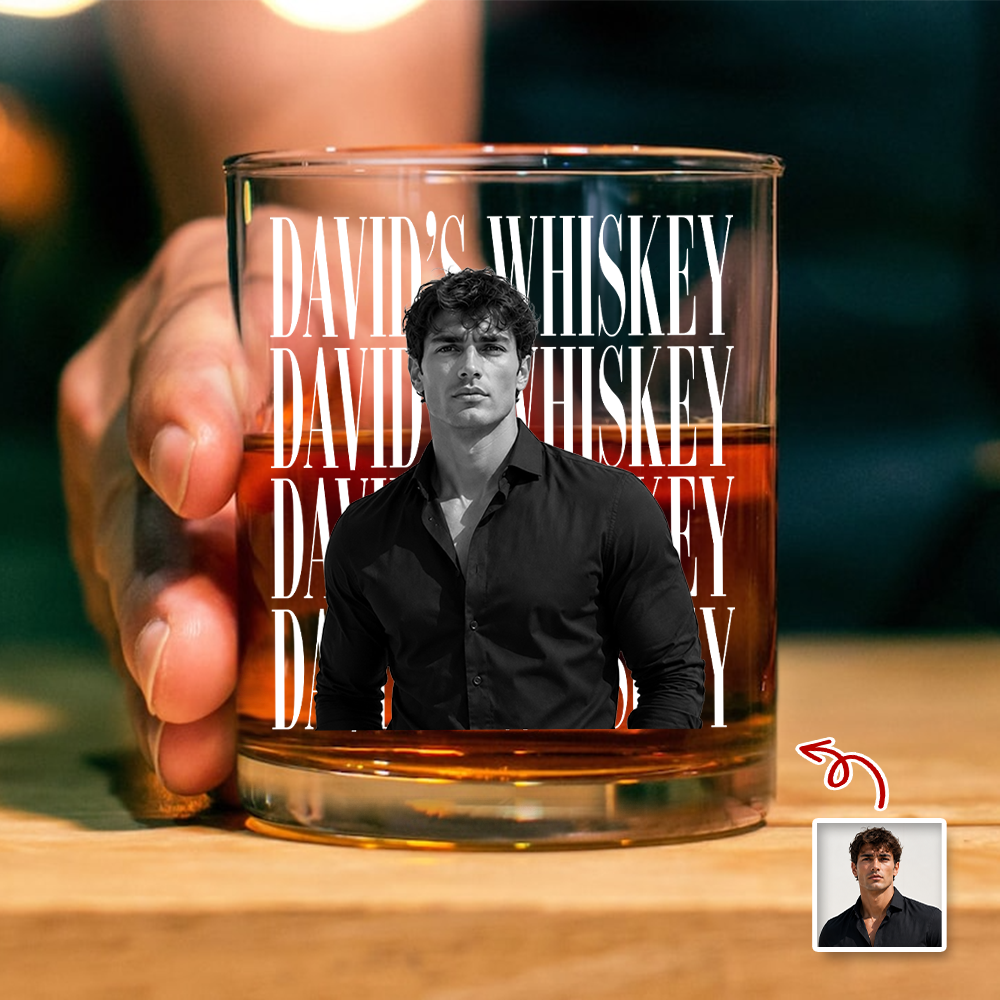 Personalized Vintage Photo Rock Glass Custom Gift for Dad HN590 - Print Rock Glass GradoCreations