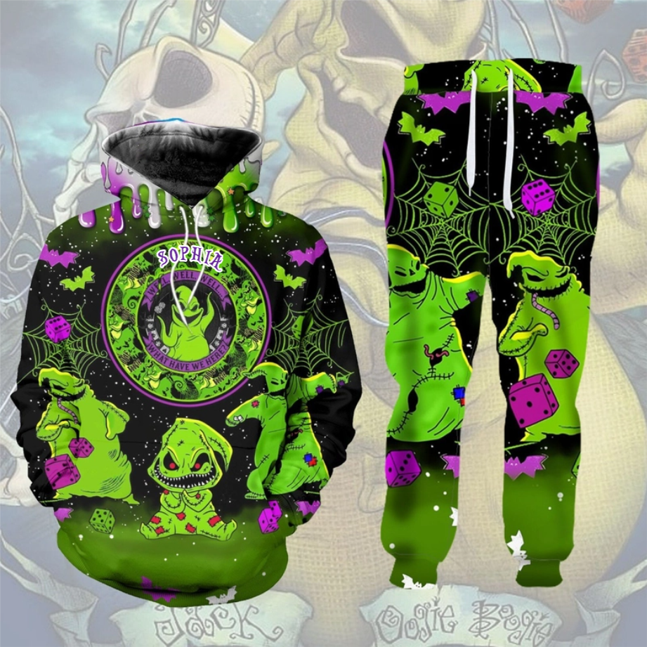 Personalized Spooky Hoodie and Sweatpants Set Gift for Halloween