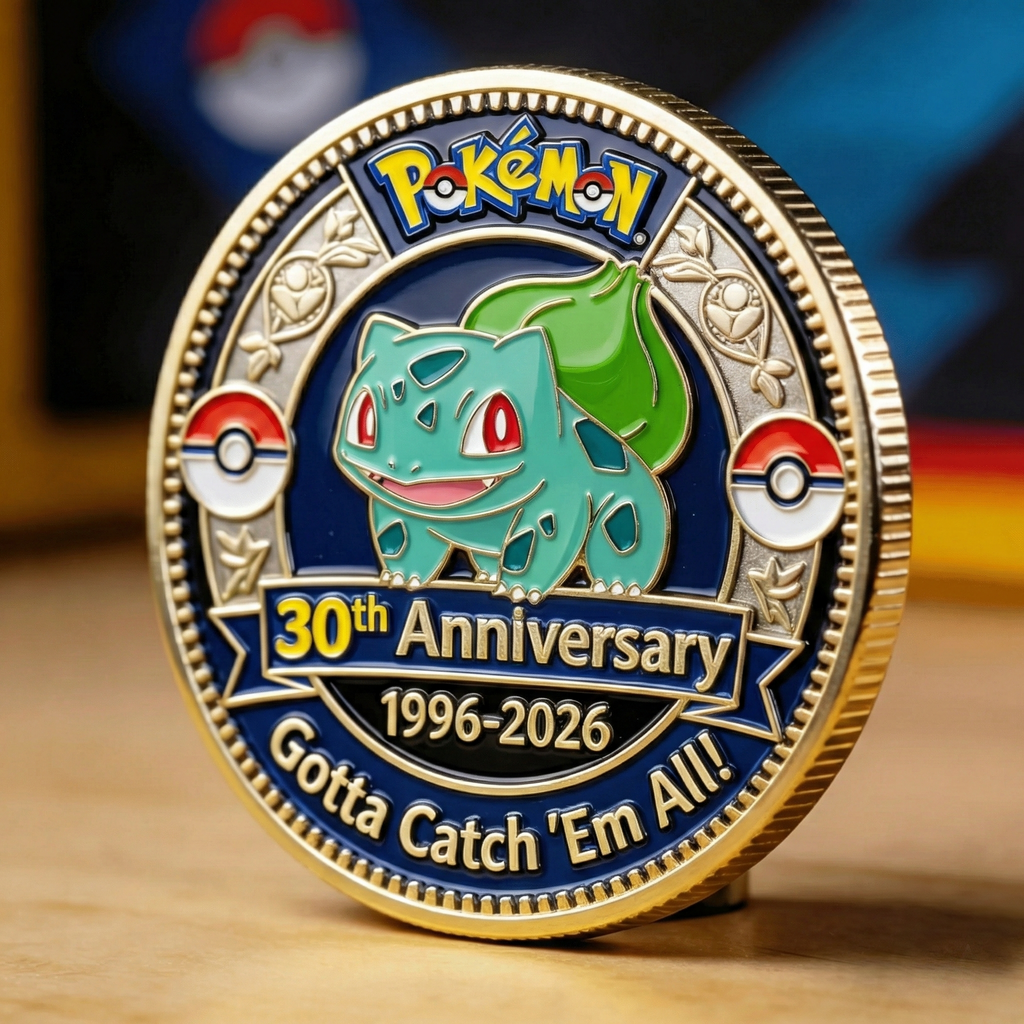 Personalized 30th Anniversary Pokémon Coin Gift for Fans