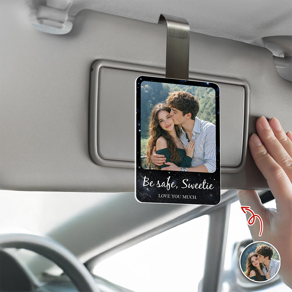 Personalized Photo Acrylic Car Visor Clip Gift for Dad Mom HN590 - Acrylic Car Visor Clip GradoCreations