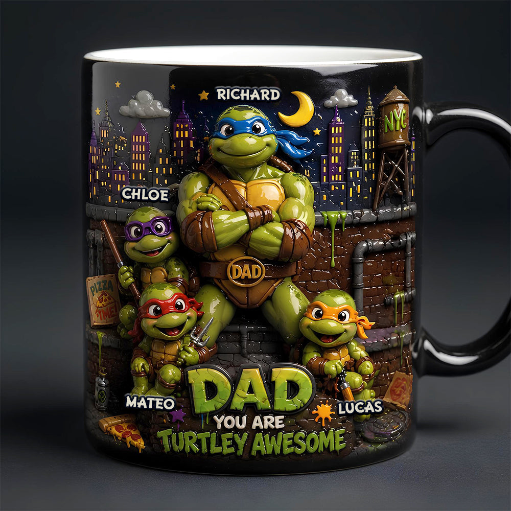 Personalized Color Changing Mug Magic Gift for Dad - Turtley Awesome