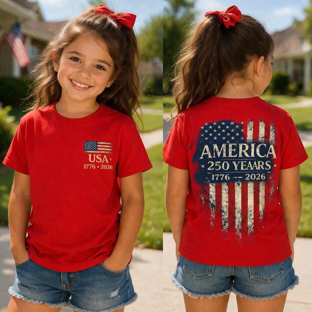 America 250th Anniversary Kids T-Shirt Personalized Gift HN590 - Kid T-Shirt GradoCreations