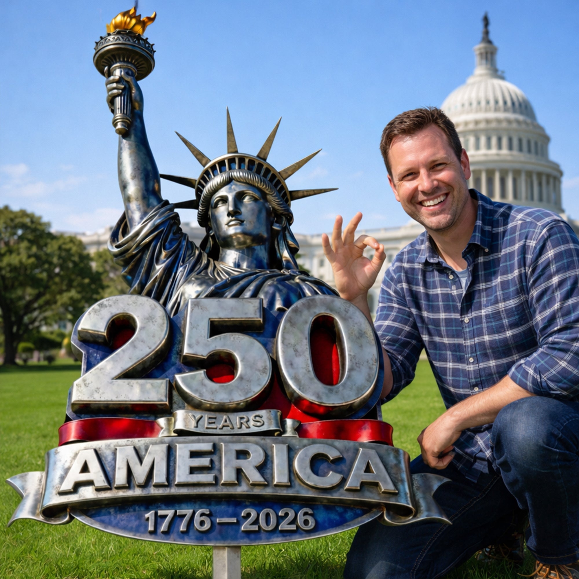 Personalized Metal Garden Stake Sign 250 Years America Gift for Family