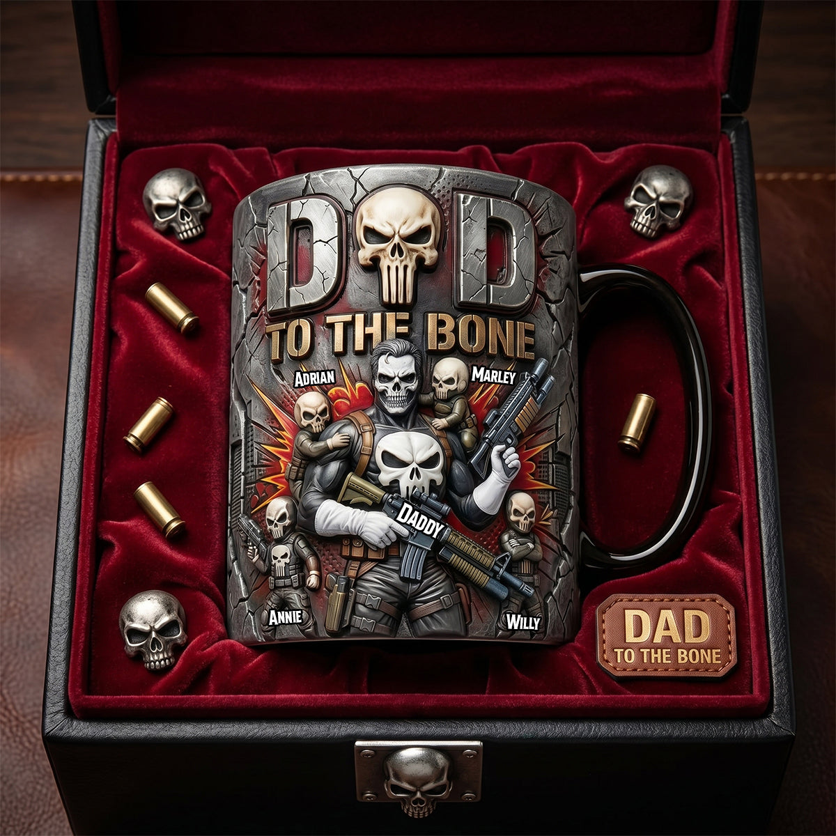 Personalized Color Changing Skull Mug Gift for Dad