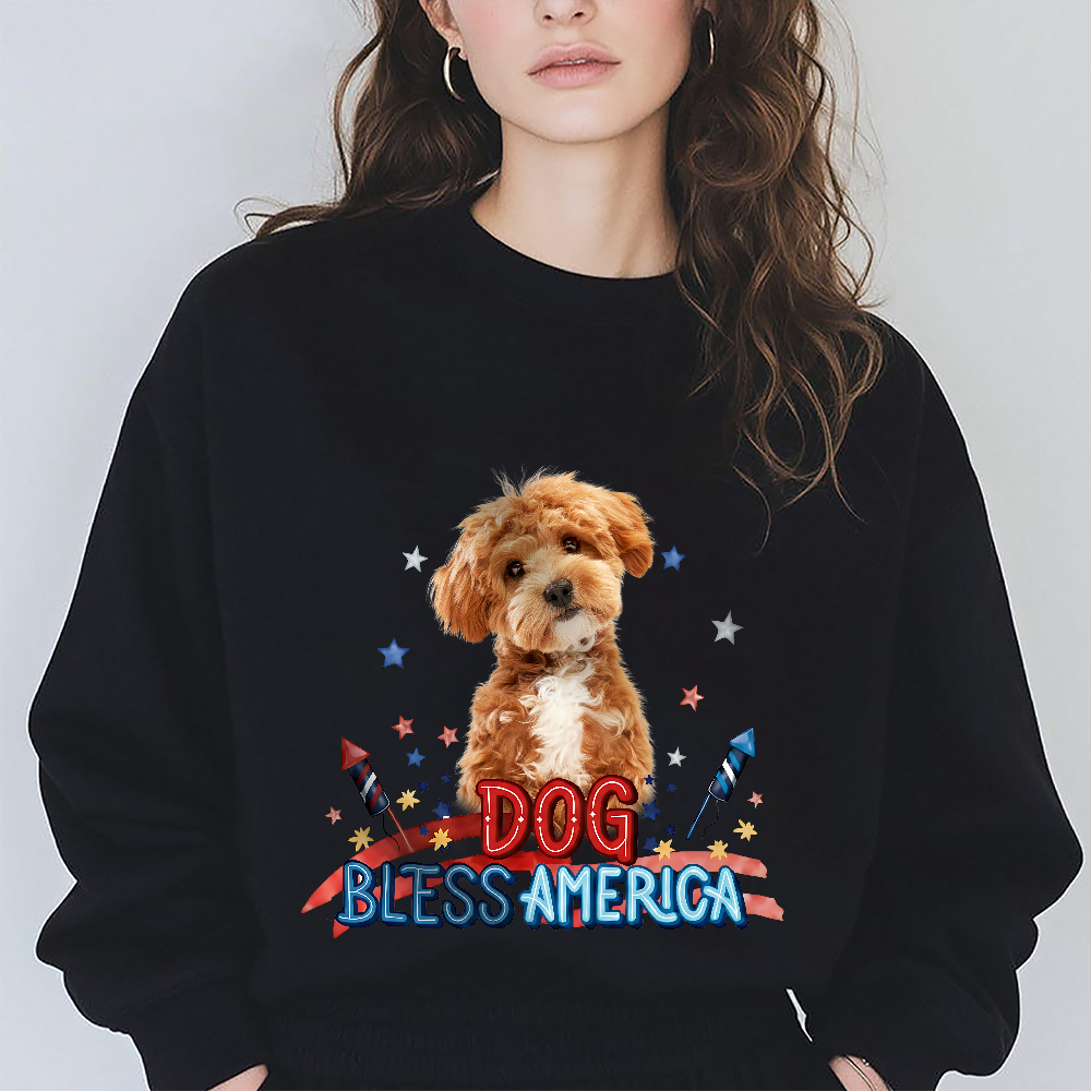 Personalized Photo Dog Bless America T-Shirt Gift for Dog Mom/Dad HN590 - Tshirt GradoCreations