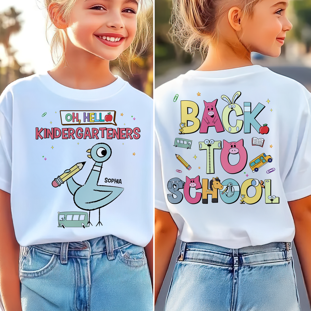 Personalized Kids Back to School Shirt with Name | Cute Gift Cotton Apparel GradoCreations