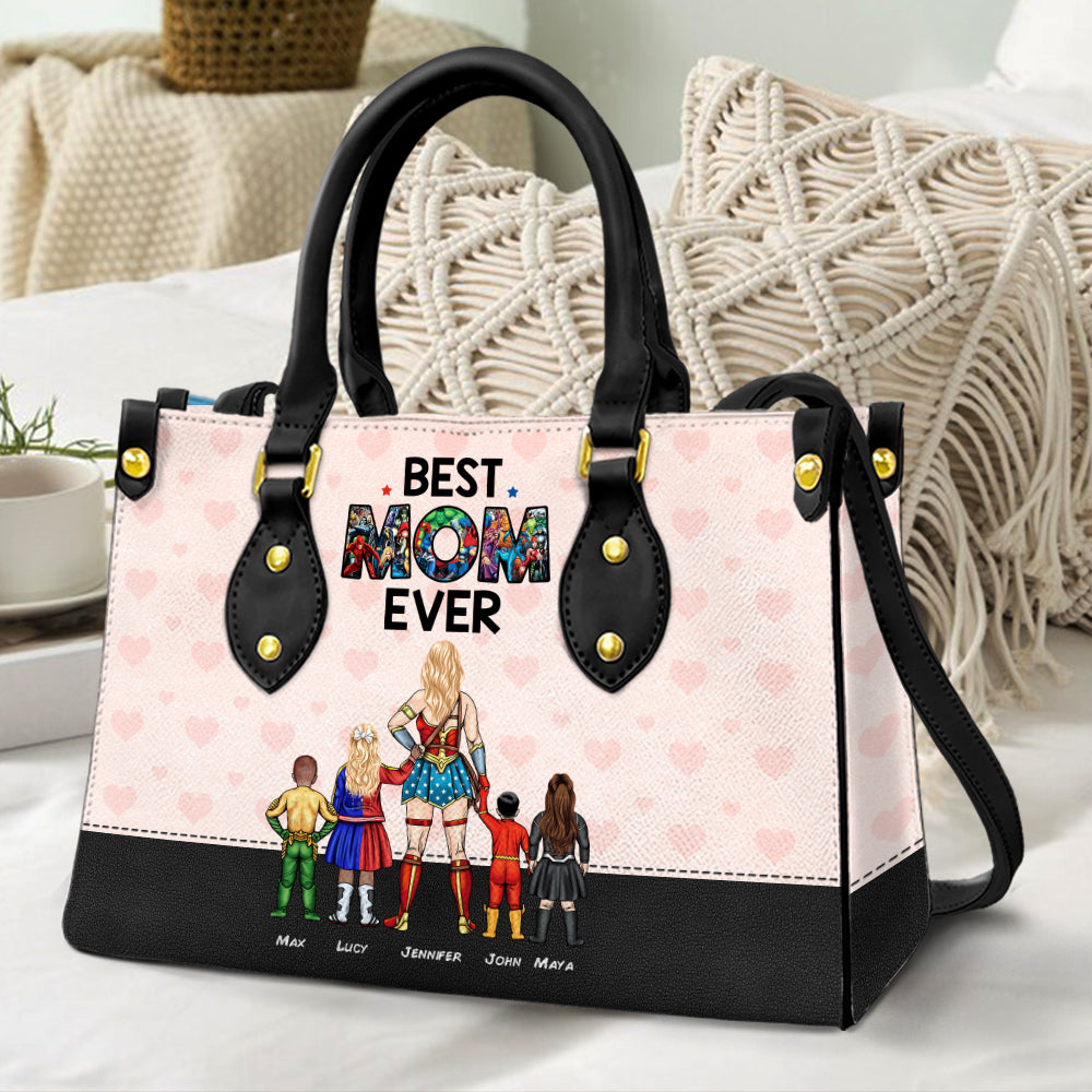 Personalized Leather Super Hero Mom Bag Gift for Mother | GradoCreations