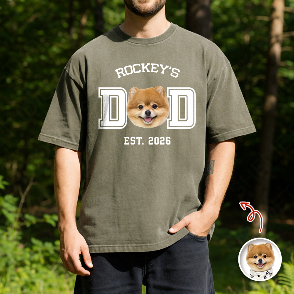 Personalized Photo Comfort Shirt Gift for Dog Cat Dad Comfort Shirt GradoCreations