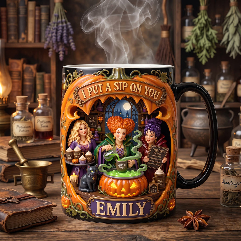 Personalized Halloween Mug for Witch Lovers with Names Mug GradoCreations