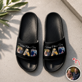 Personalized Photo Slide Sandals Custom Gift for Dad HN590 - Slide Sandals GradoCreations