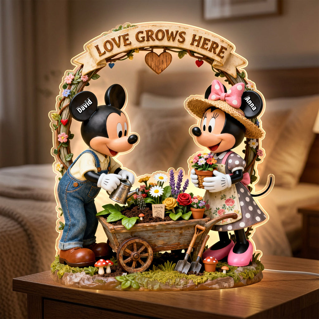 Personalized Acrylic Light Box with Garden Design for Couples | Unique Home Decor Gift
