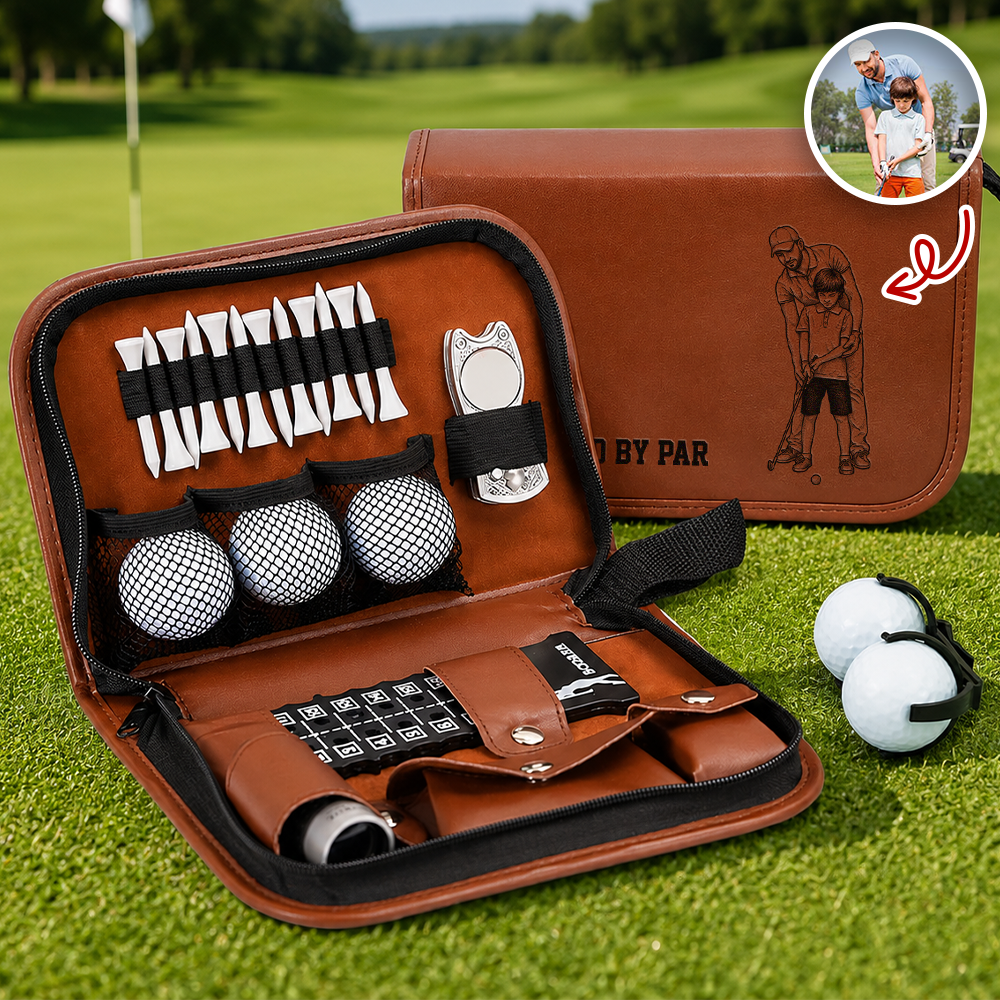 Personalized Golf Gift Set Custom Photo Unique Gift for Dad HN590 - golf set fix GradoCreations