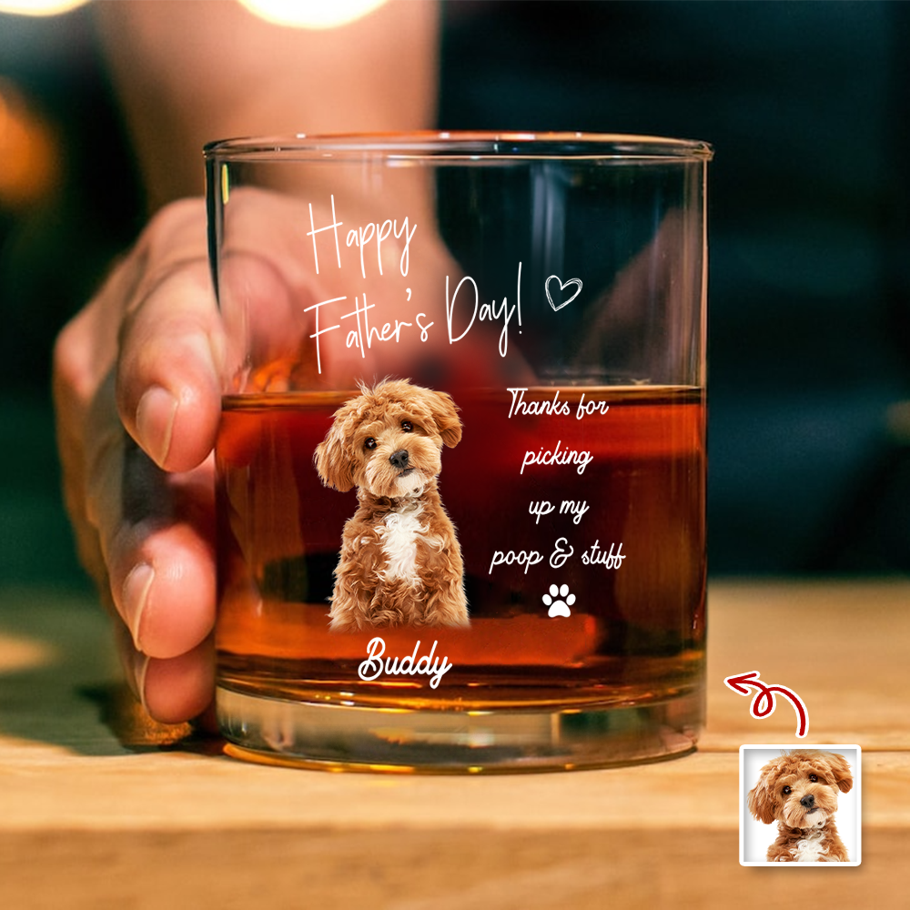 Custom Photo Whiskey Glass Gift for Dog Dad | Father's Day HN590 - Print Rock Glass GradoCreations