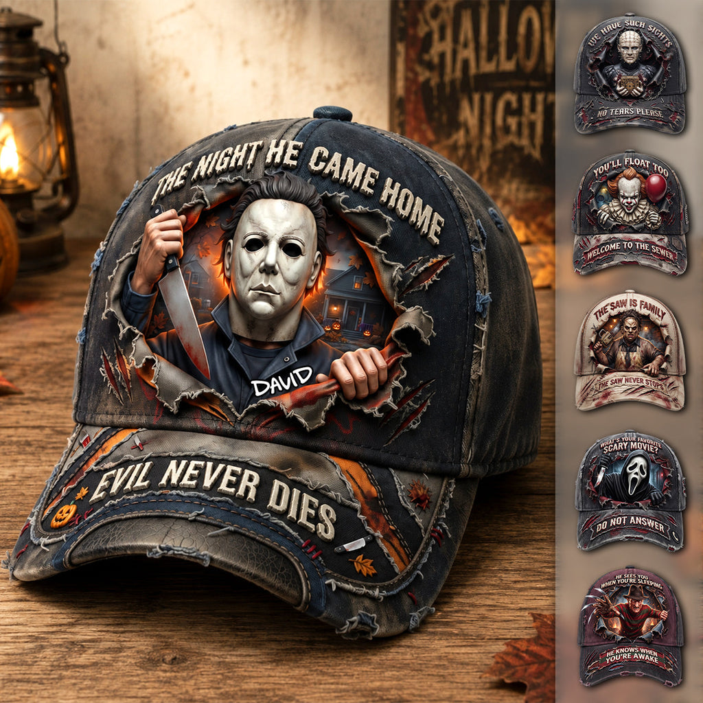 Personalized Halloween Cap with Creepy Characters Gift for Him/Her Classic Cap GradoCreations