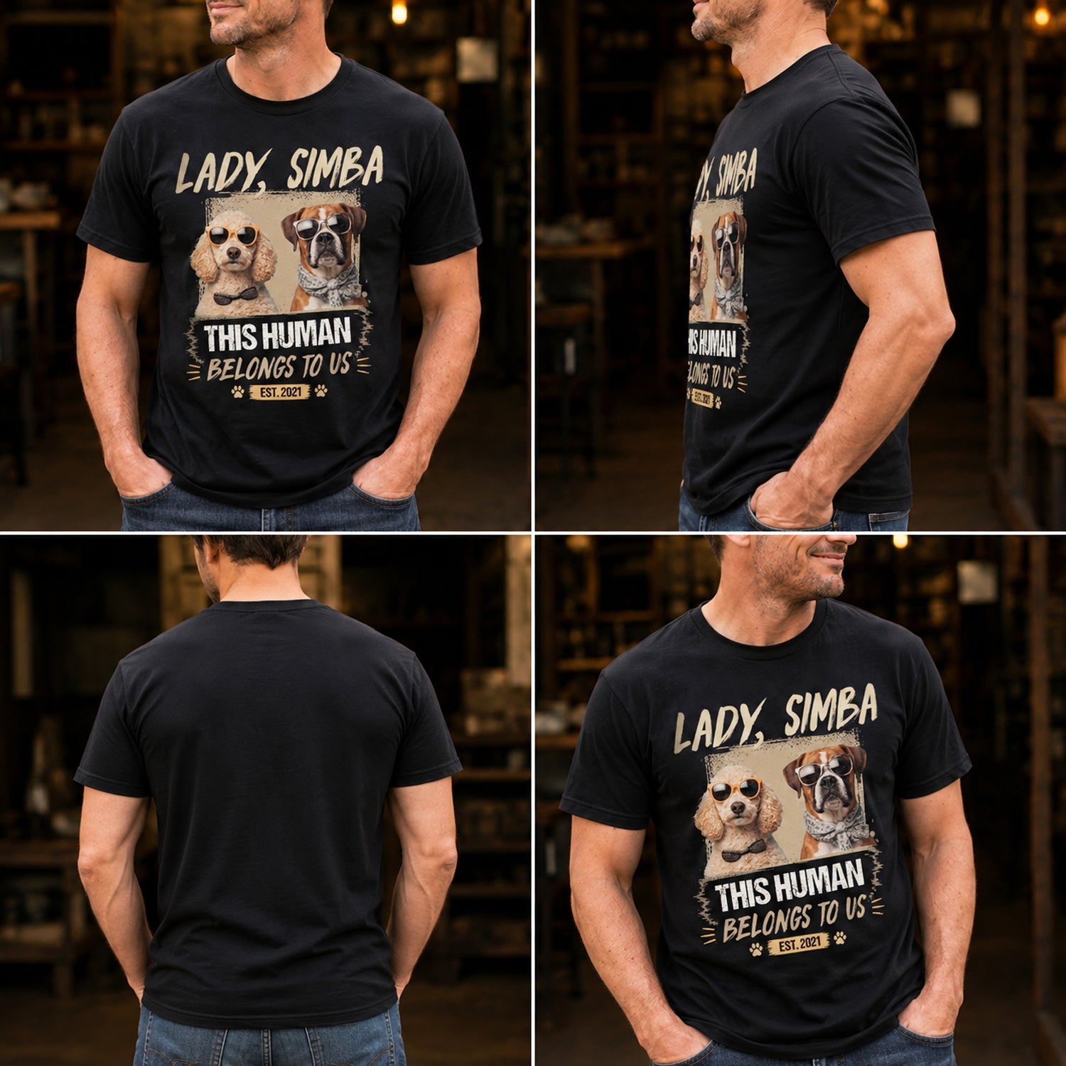 Personalized Dog Photo Shirt Custom Gift for Dog Dad HN590 - Tshirt GradoCreations