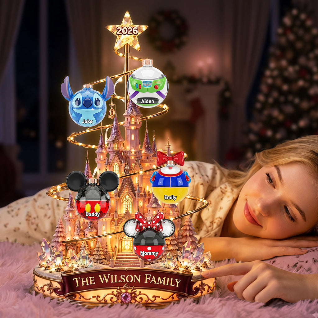 Personalized Acrylic Light Box Magical Castle Family Gift for Christmas Acrylic Light Box GradoCreations