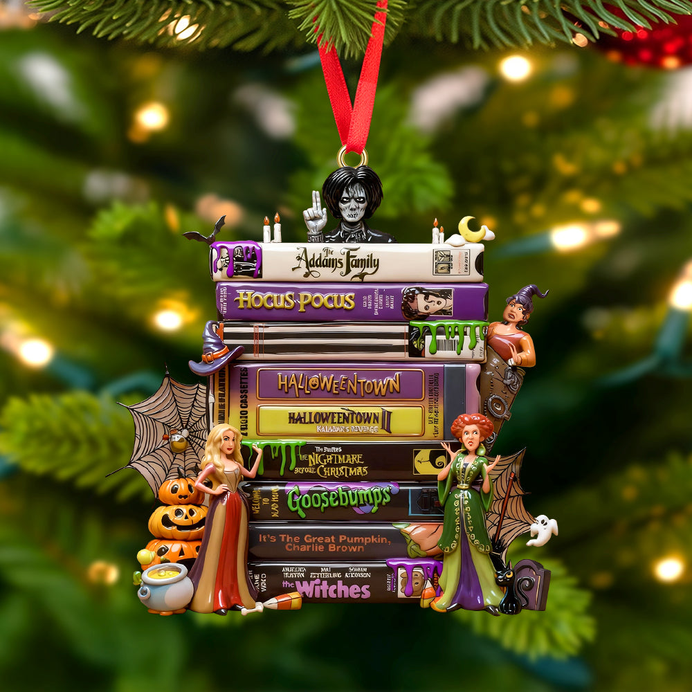 Personalized Spooky Movie Book Stack Acrylic Ornament Gift for Horror Fans Ornament GradoCreations