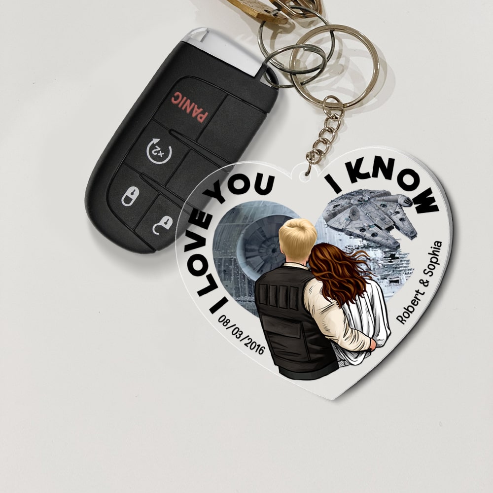 Personalized Heart Acrylic Keychain Perfect Gift for Couples