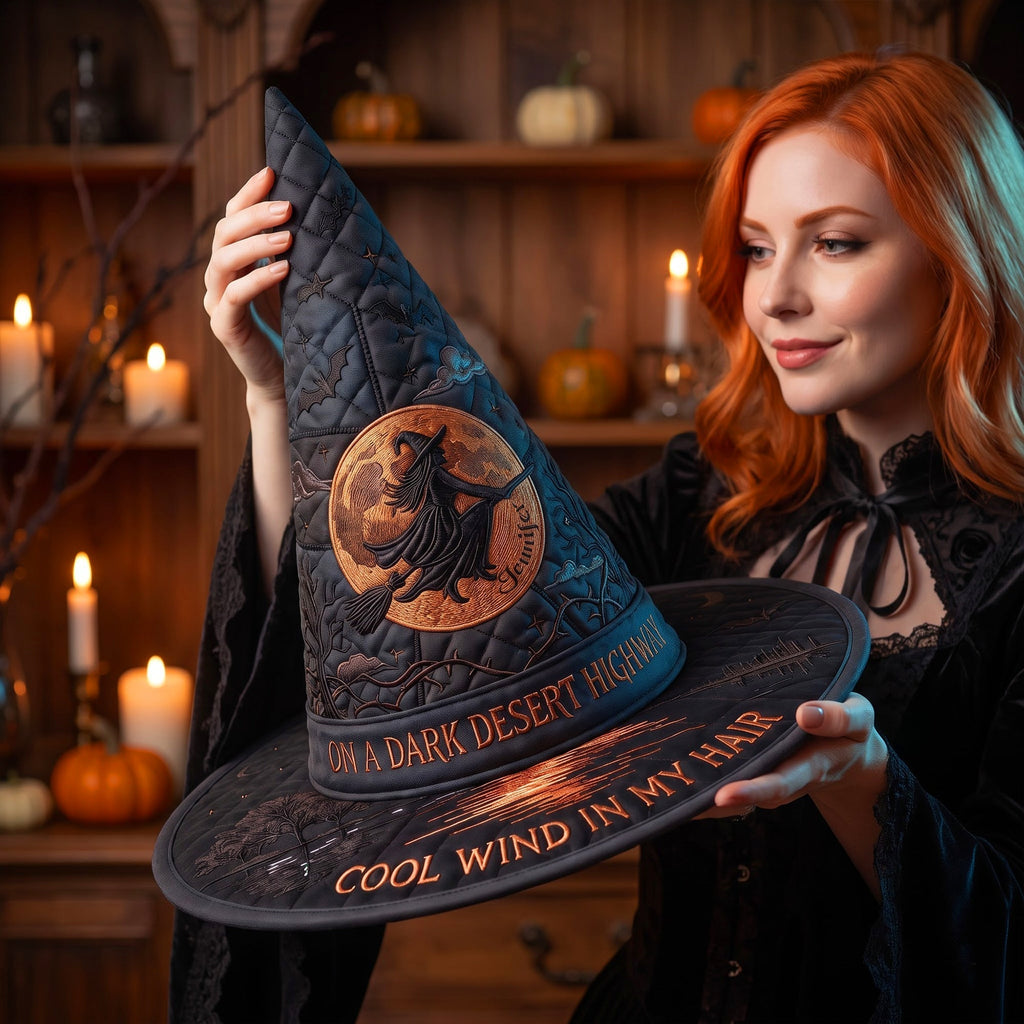 Personalized Quilted Witch Hat for Halloween Costume | Custom Gothic Style Quilt Witch Hat GradoCreations