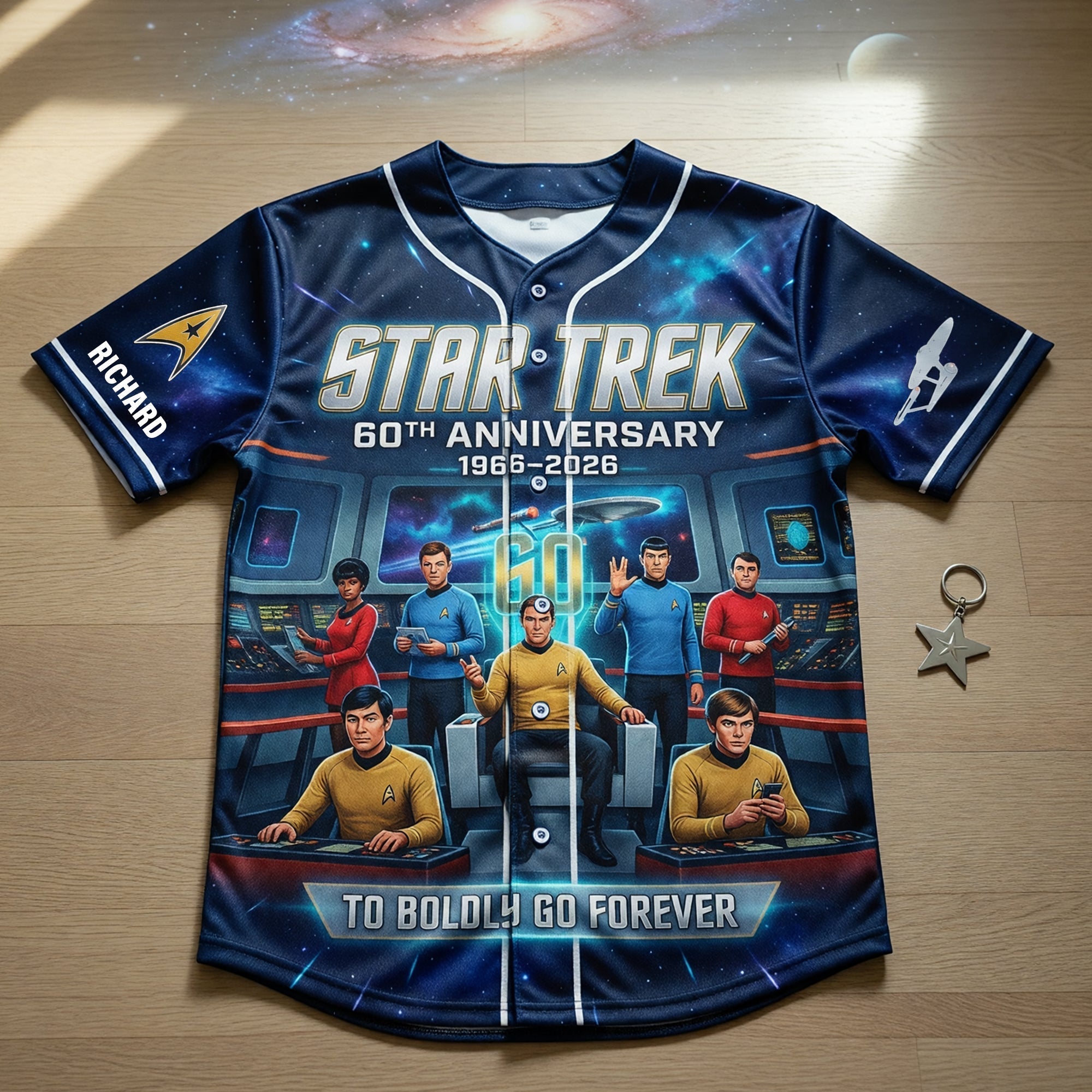 Personalized Star Trek 60th Anniversary Baseball Jersey Gift for Sci-Fi Fans Baseball Jersey GradoCreations