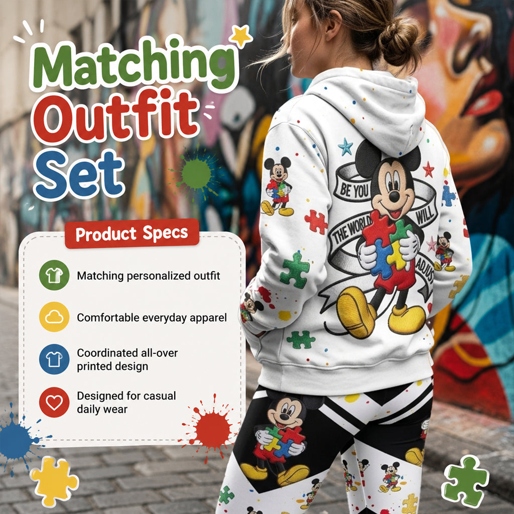 Personalized Autism Awareness Hoodie & Leggings Set for Her Hoodie & Leggings GradoCreations