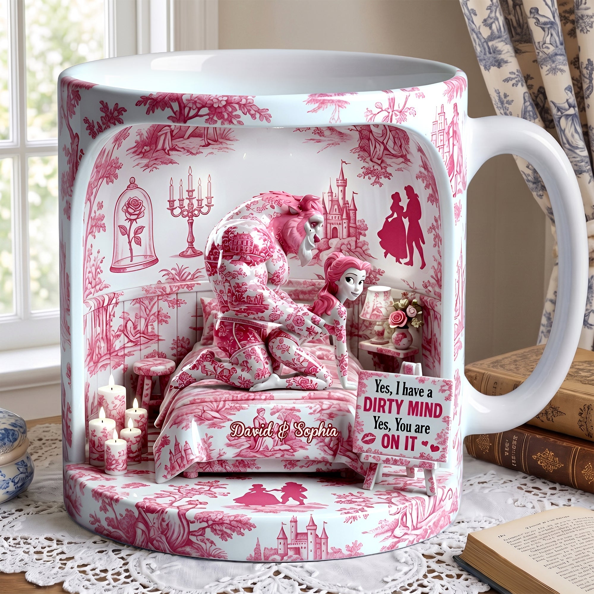 Personalized Fairy Tale Romance Mug Gift for Couples