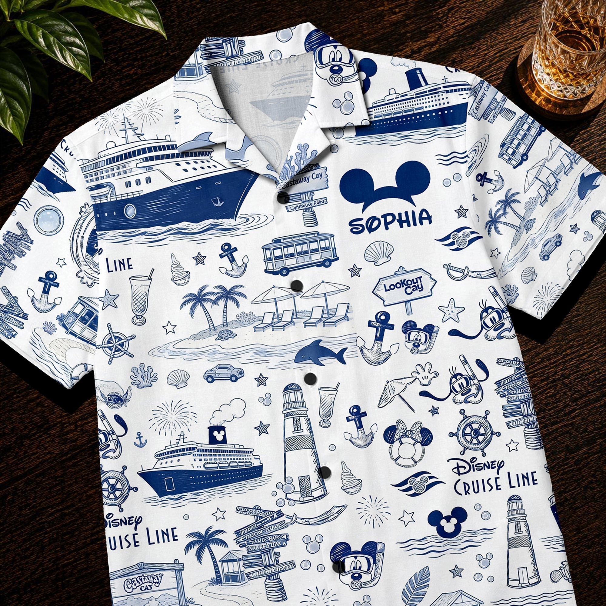 Personalized Hawaiian Shirt with Magical Mouse Design for Movie Fans