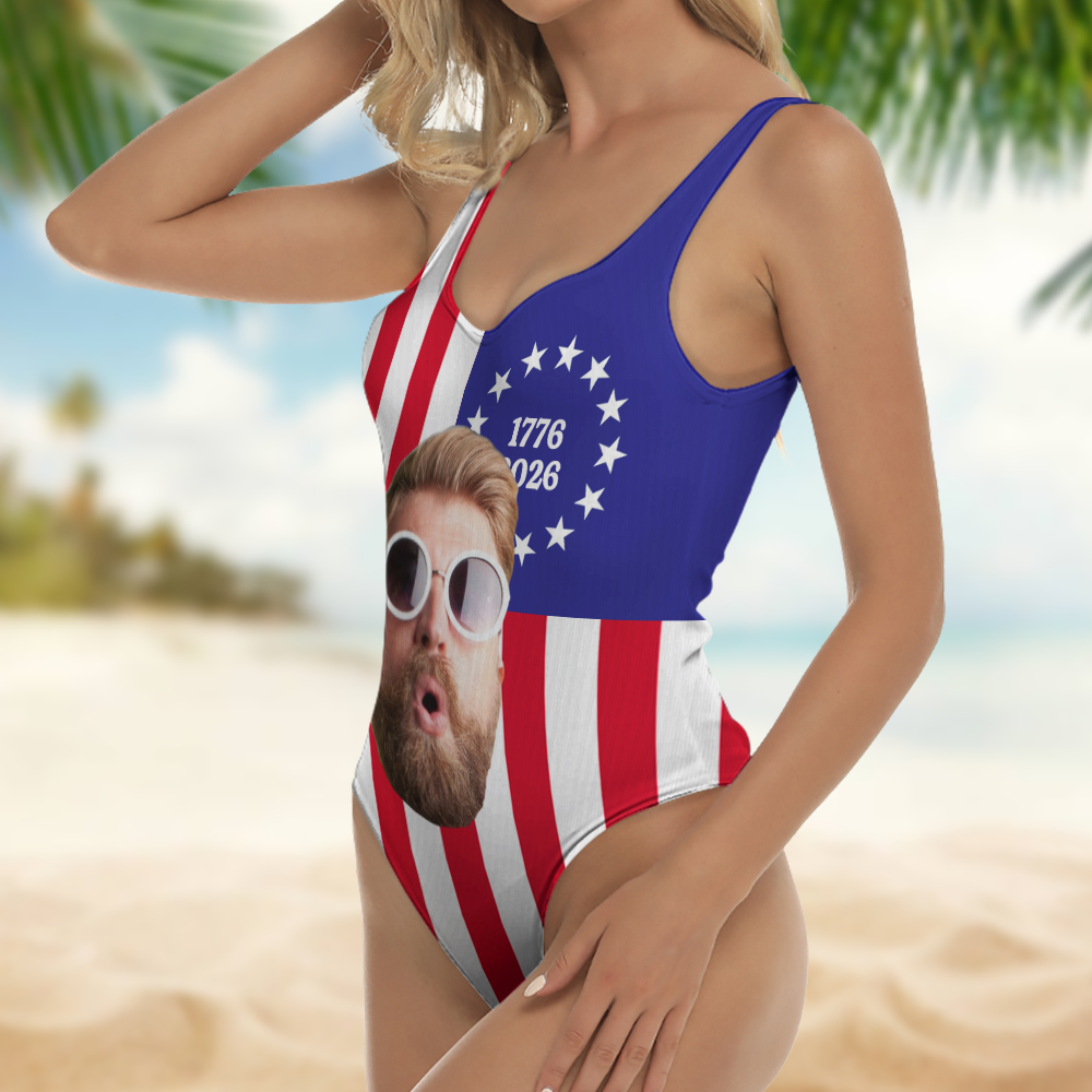 Personalized Funny Face Swimsuit Custom Photo Gift for Her HN590 - Swimsuit GradoCreations