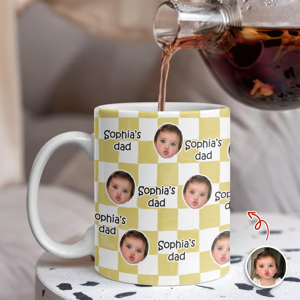 Personalized Photo Mug Custom Gift for Mom & Dad - Unique Family Drinkware HN590 - edge to edge mug GradoCreations